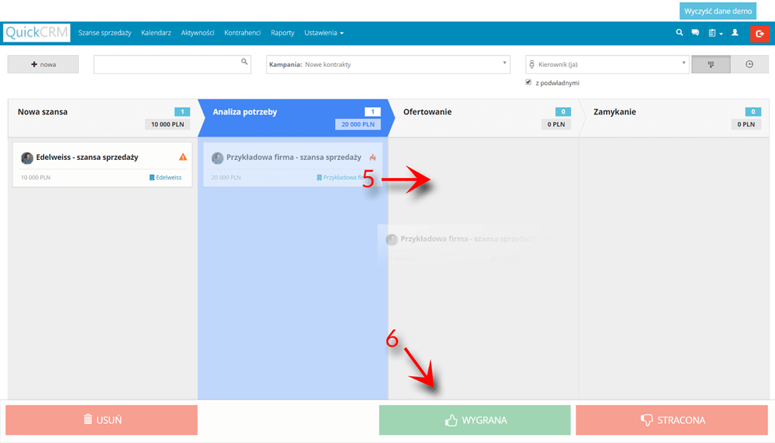 Prosty-system-CRM-przesuwanie-szansy-pomiędzy-etapami