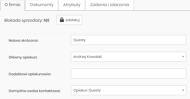 Prosty CRM dla średniej firmy. Baza wiedzy o klientach.
