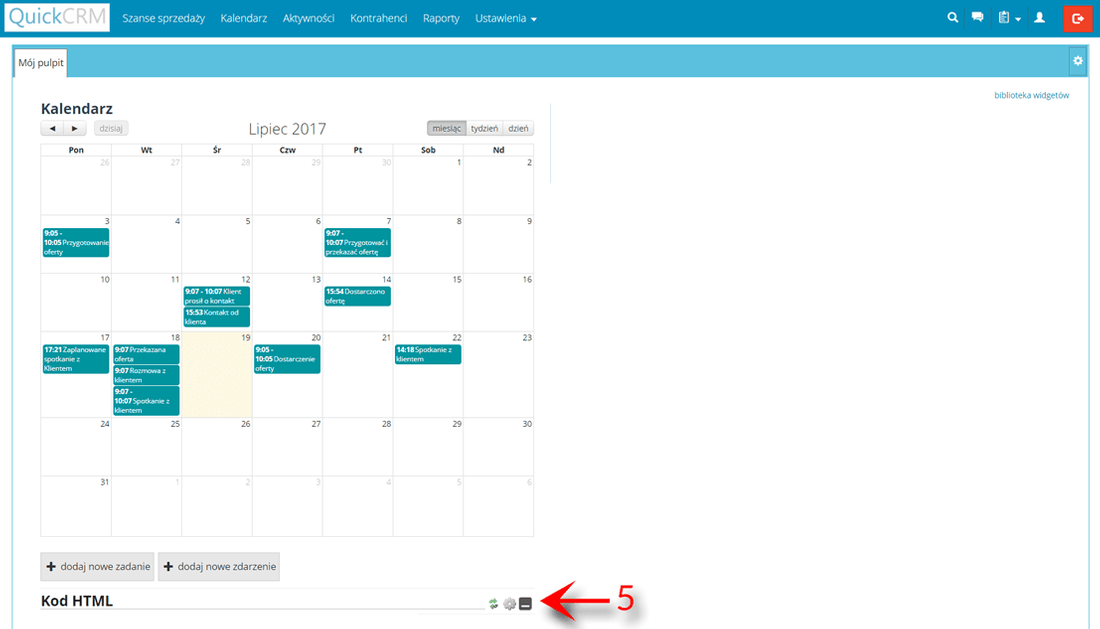 Dynamiczny pulpit własny kod html