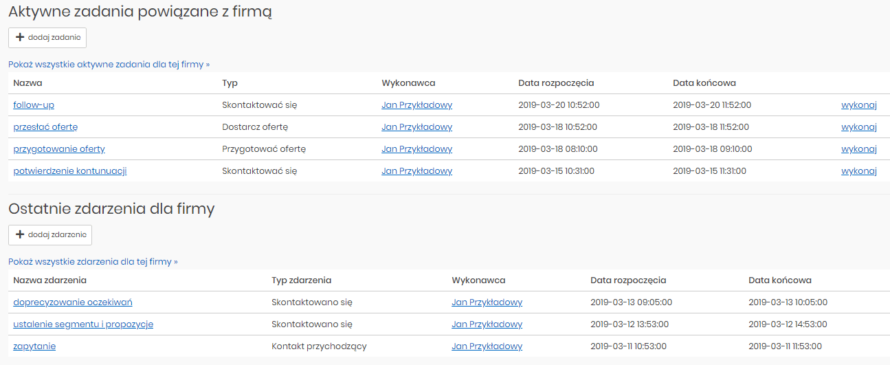 Powiazanie zadan z szansa sprzedazy - pierwsze kroki w crm