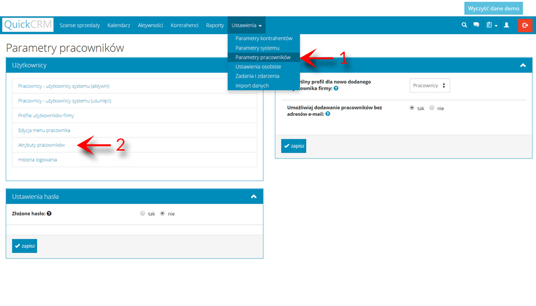 tworzenie atrybutów pracowników
