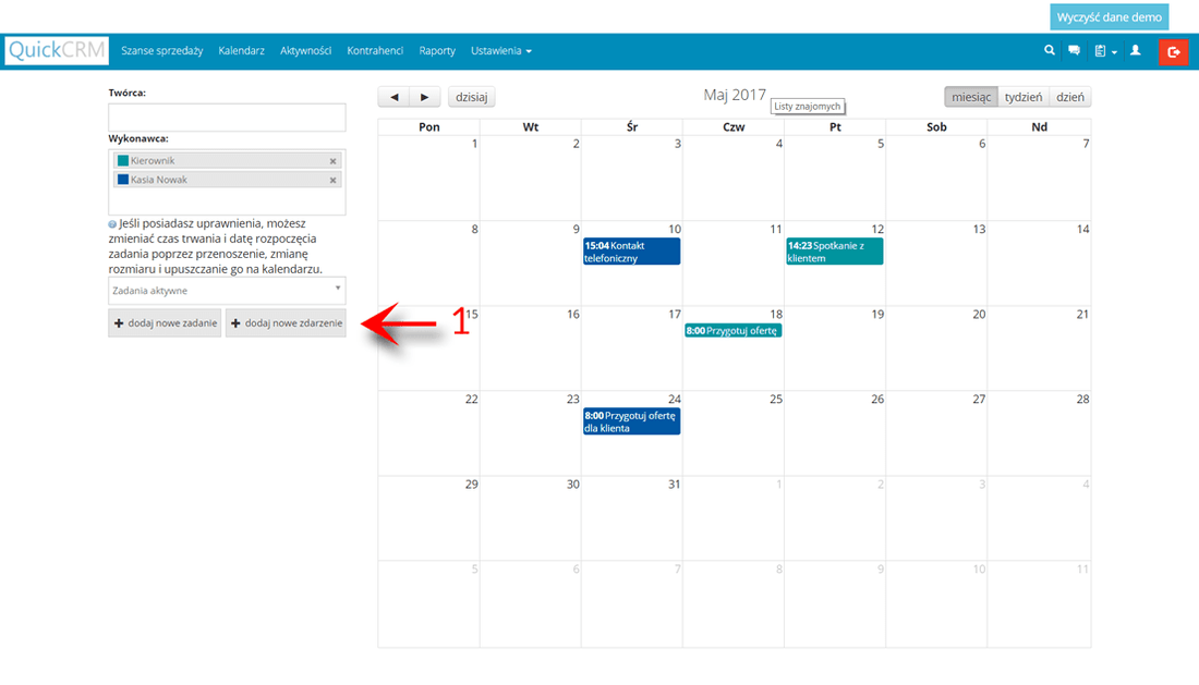 Tworzenie zadania w prostym systemie CRM