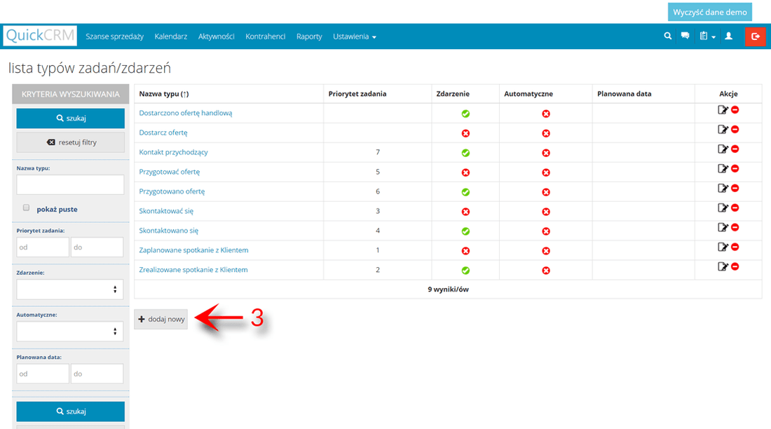 Tworzenie zadania w prostym systemie CRM